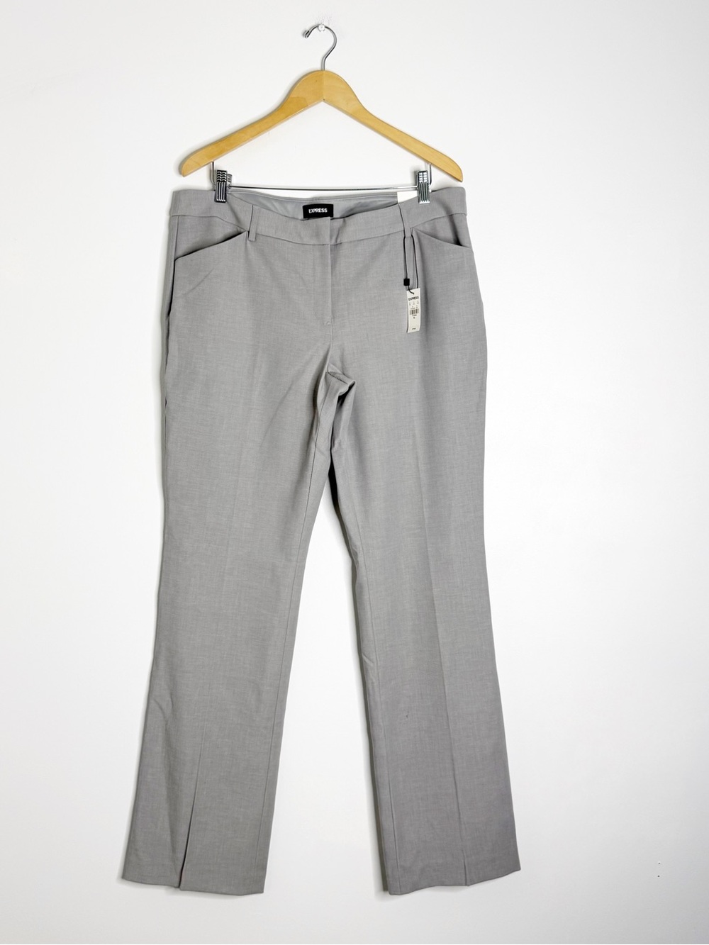 Express Editor Barely Boot Pants Size 16L Gray Low Rise Stretch NWT